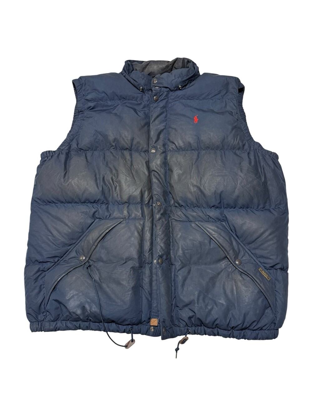 VTG Polo Ralph Lauren Down Puffer Vest Navy Blue Red Pony Men Size 4XLT Men’s